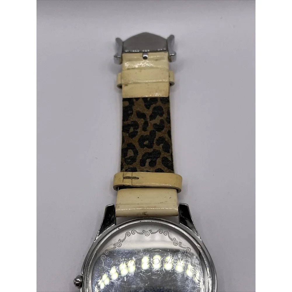 Betsey Johnson‎ Women's Rhinestone Bezel Watch Leather Band- New Battery